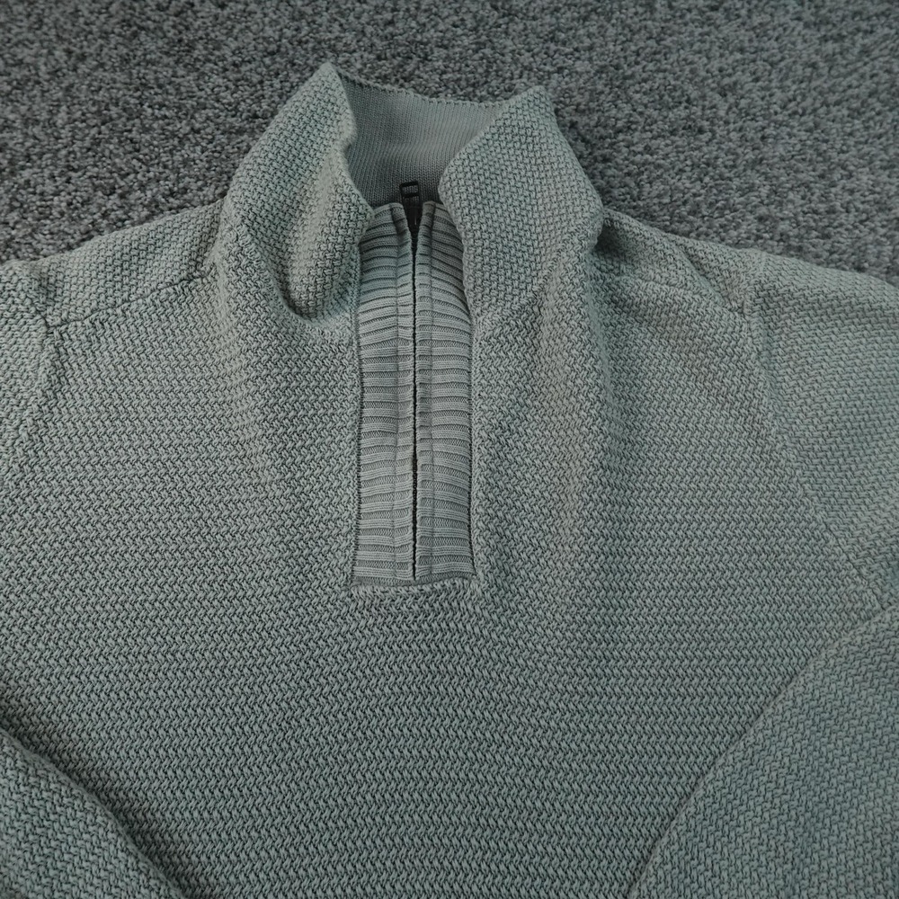 Carbon2Cobalt‎ Sweater Mens M Gray 1/4 Zip Mock Neck Kangaroo Pullover Knit Top
